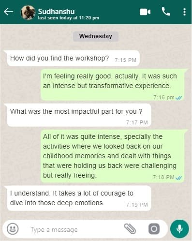 Workshop testimonial